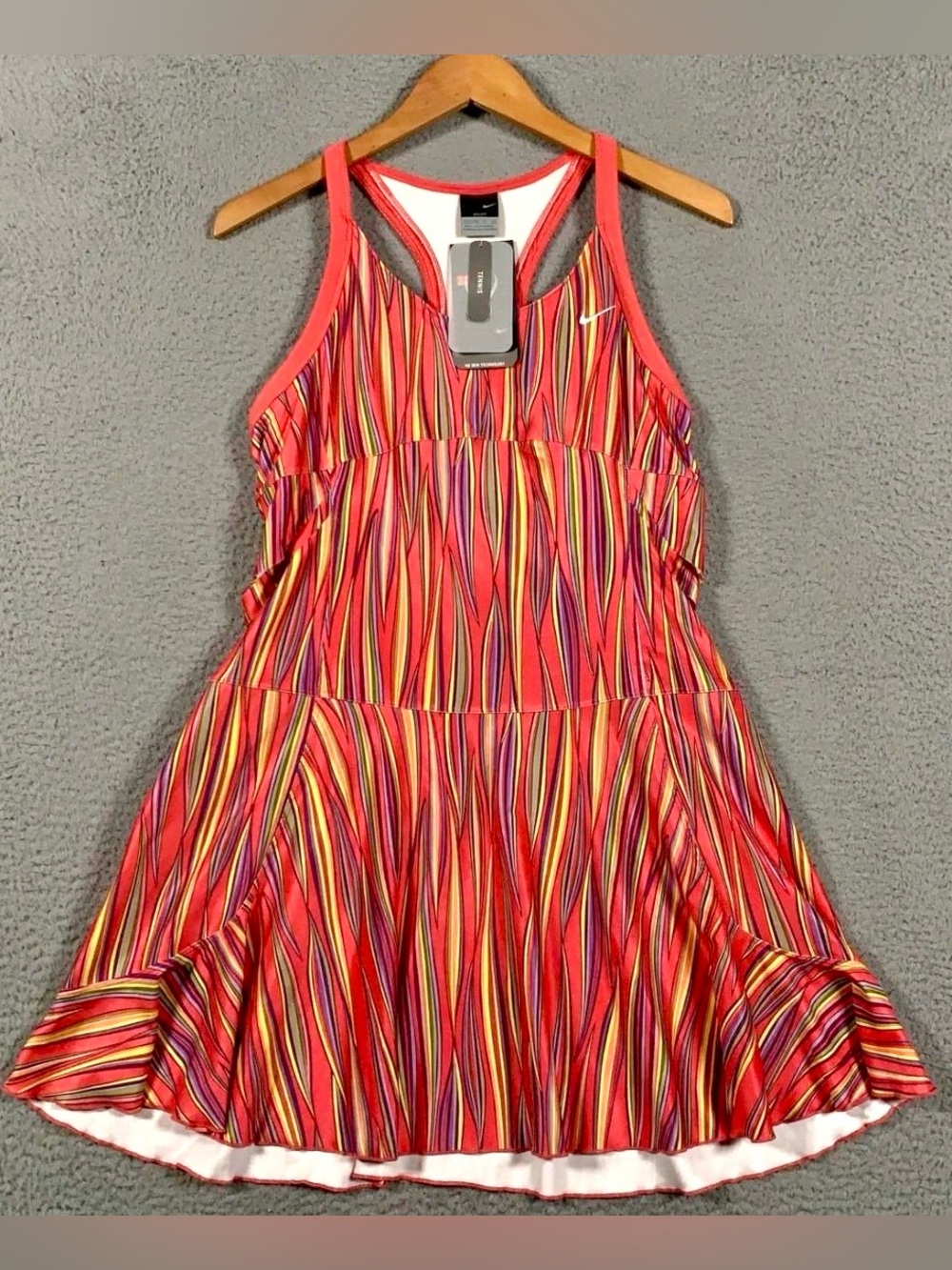 Nike SERENA WILLIAMS  Multicolor Striped Tennis Dress w/side cutouts XTRA LARGE